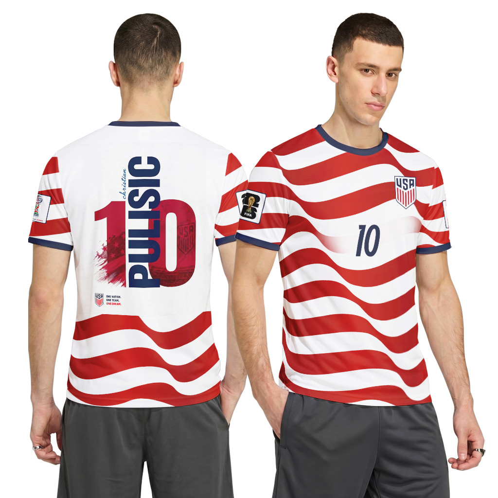 USA Pulisic AOP T-Shirt USA World Cup Fan USA Pulisic AOP T-Shirt USA World Cup Fan