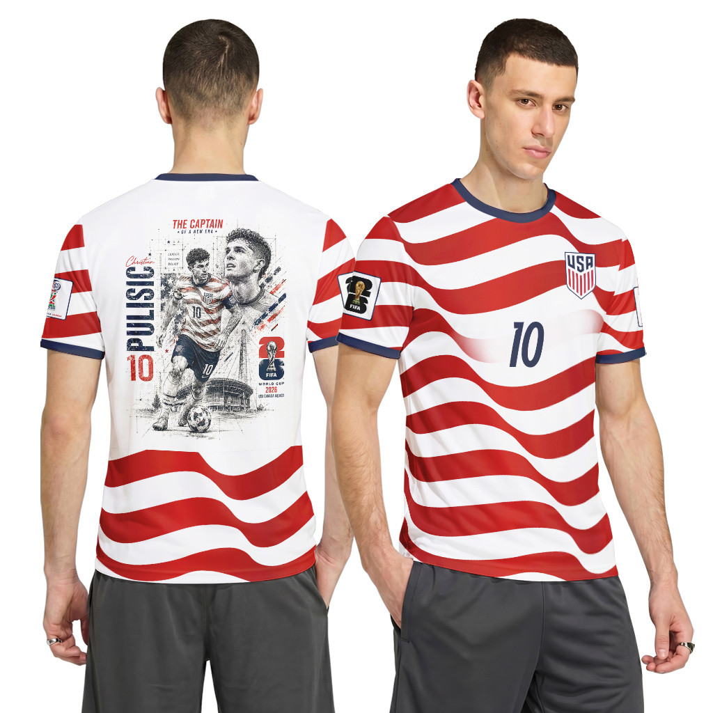 Pulisic USA AOP T-Shirt National Team Fan Pulisic USA AOP T-Shirt National Team Fan