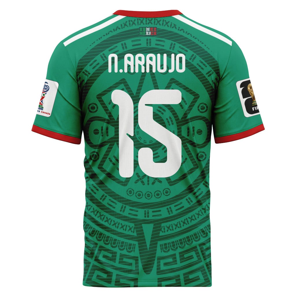 N?stor Araujo 15 AOP T-Shirt 2026 World Cup Mexico Home N?stor Araujo 15 AOP T-Shirt 2026 World Cup Mexico Home