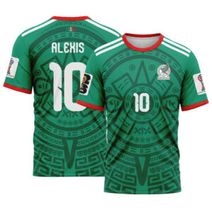 Alexis Vega 10  AOP T-Shirt 2026 World Cup Mexico Home
