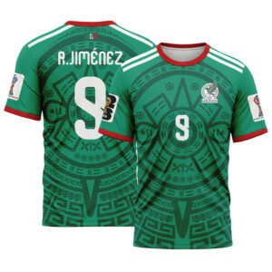 Ra?l Jim?nez 9  AOP T-Shirt 2026 World Cup Mexico Home