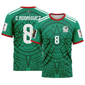 Carlos Rodr?guez 8  AOP T-Shirt 2026 World Cup Mexico Home