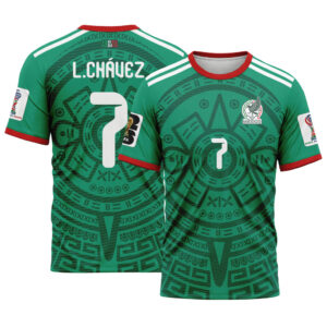 Luis Ch?vez 7  AOP T-Shirt 2026 World Cup Mexico Home
