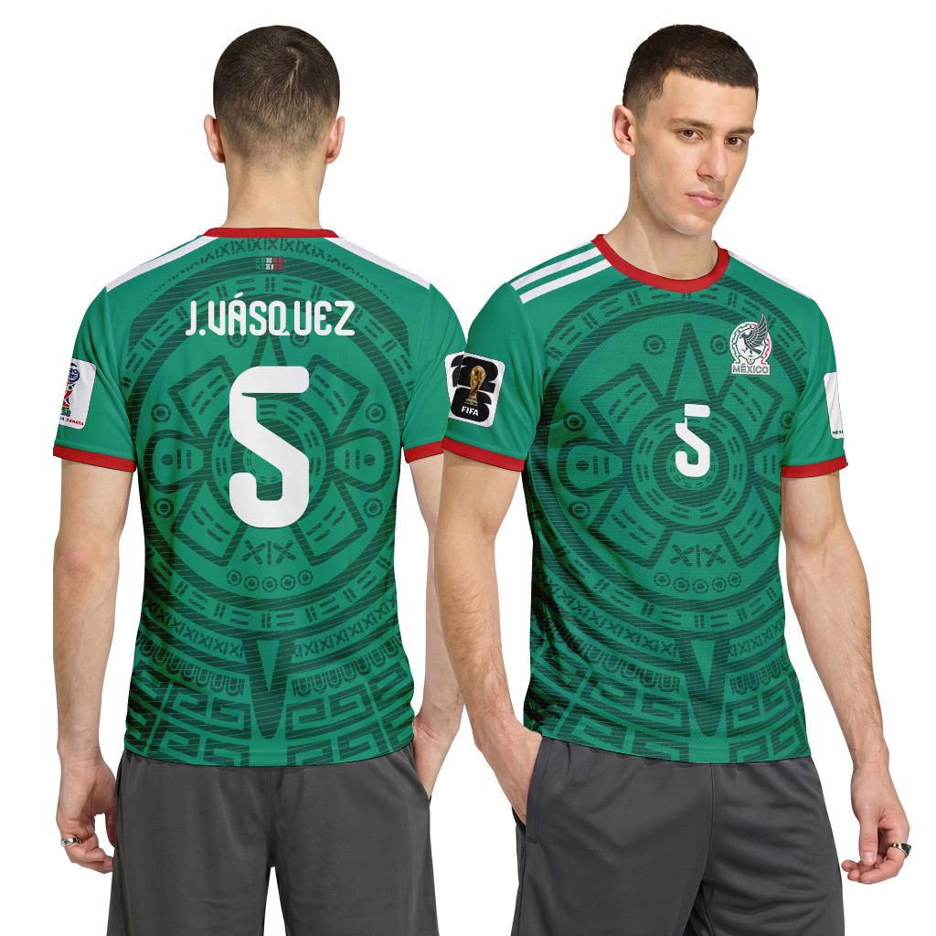 Johan V?squez 5 AOP T-Shirt 2026 World Cup Mexico Home Johan V?squez 5 AOP T-Shirt 2026 World Cup Mexico Home