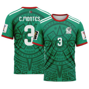 C?sar Montes 3  AOP T-Shirt 2026 World Cup Mexico Home