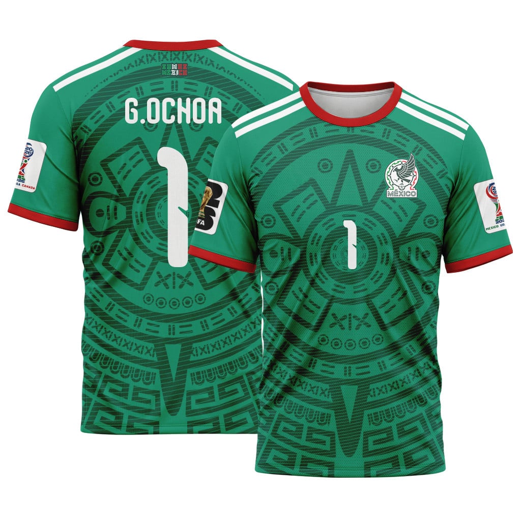 Guillermo Ochoa 1 AOP T-Shirt 2026 World Cup Mexico Home Guillermo Ochoa 1 AOP T-Shirt 2026 World Cup Mexico Home