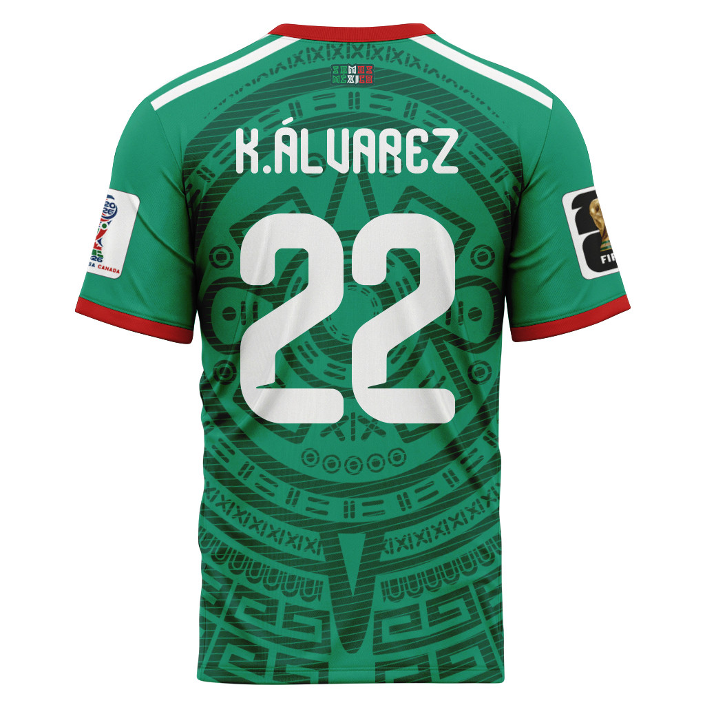 Kevin ?lvarez 22 AOP T-Shirt 2026 World Cup Mexico Home Kevin ?lvarez 22 AOP T-Shirt 2026 World Cup Mexico Home