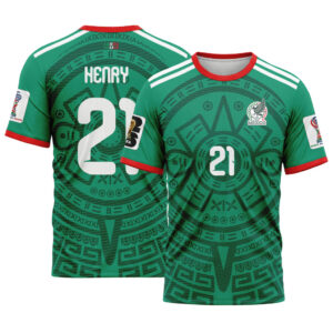 Henry Mart?n 21  AOP T-Shirt 2026 World Cup Mexico Home