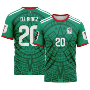 Diego Lainez 20  AOP T-Shirt 2026 World Cup Mexico Home