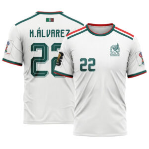 Kevin ?lvarez 22 AOP T-Shirt 2026 World Cup Mexico Away