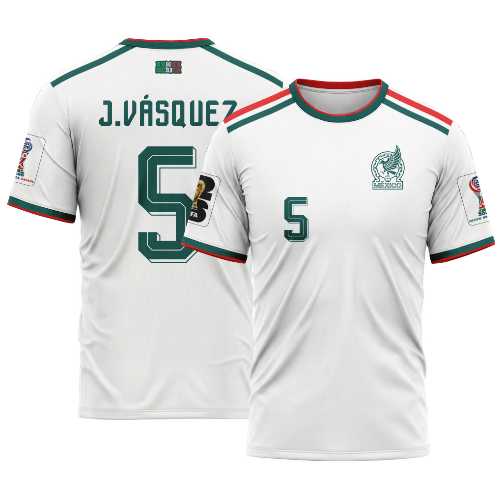 Johan V?squez 5 AOP T-Shirt 2026 World Cup Mexico Away Johan V?squez 5 AOP T-Shirt 2026 World Cup Mexico Away