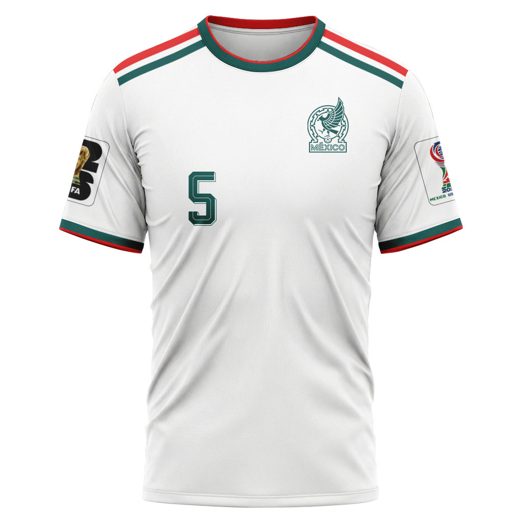 Johan V?squez 5 AOP T-Shirt 2026 World Cup Mexico Away Johan V?squez 5 AOP T-Shirt 2026 World Cup Mexico Away