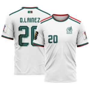 Diego Lainez 20 AOP T-Shirt 2026 World Cup Mexico Away