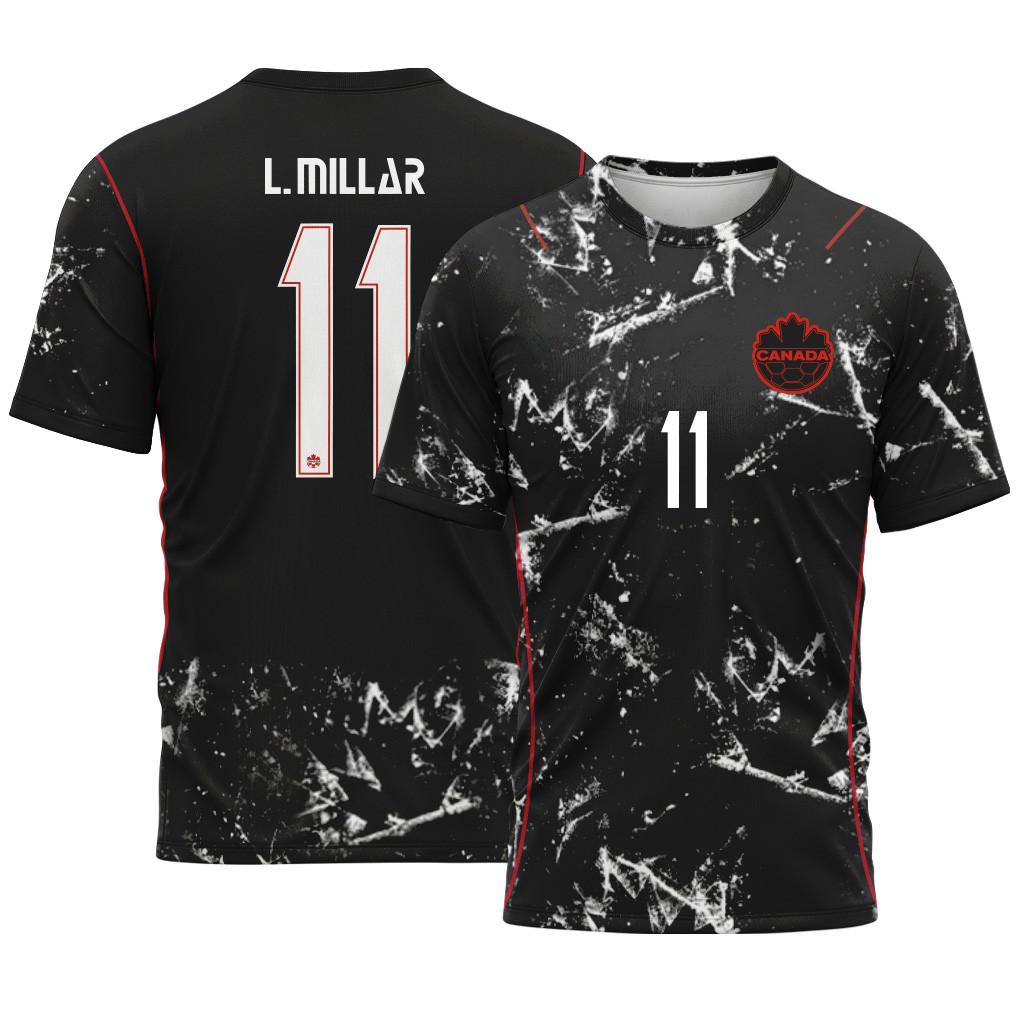 L. Millar 11 2026 World Cup Canada Away AOP T-Shirt L. Millar 11 2026 World Cup Canada Away AOP T-Shirt