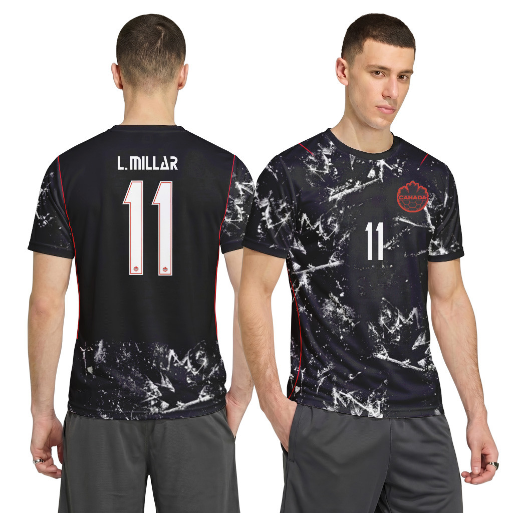 L. Millar 11 2026 World Cup Canada Away AOP T-Shirt L. Millar 11 2026 World Cup Canada Away AOP T-Shirt