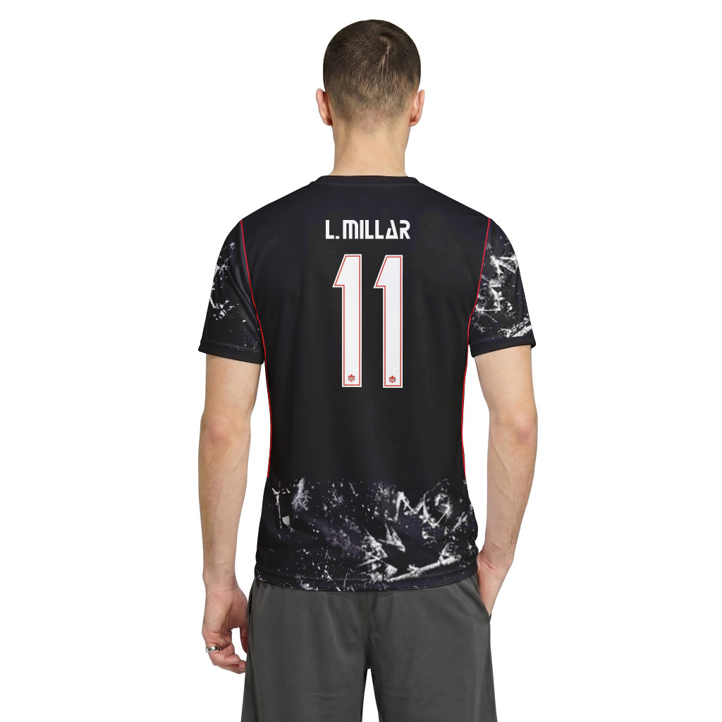 L. Millar 11 2026 World Cup Canada Away AOP T-Shirt L. Millar 11 2026 World Cup Canada Away AOP T-Shirt
