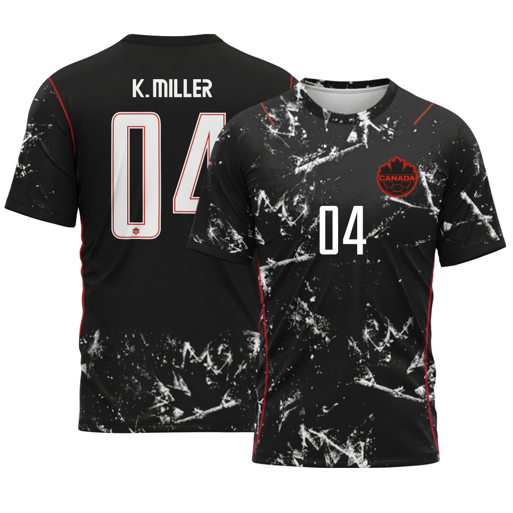 K. Miller 4 2026 World Cup Canada Away AOP T-Shirt K. Miller 4 2026 World Cup Canada Away AOP T-Shirt