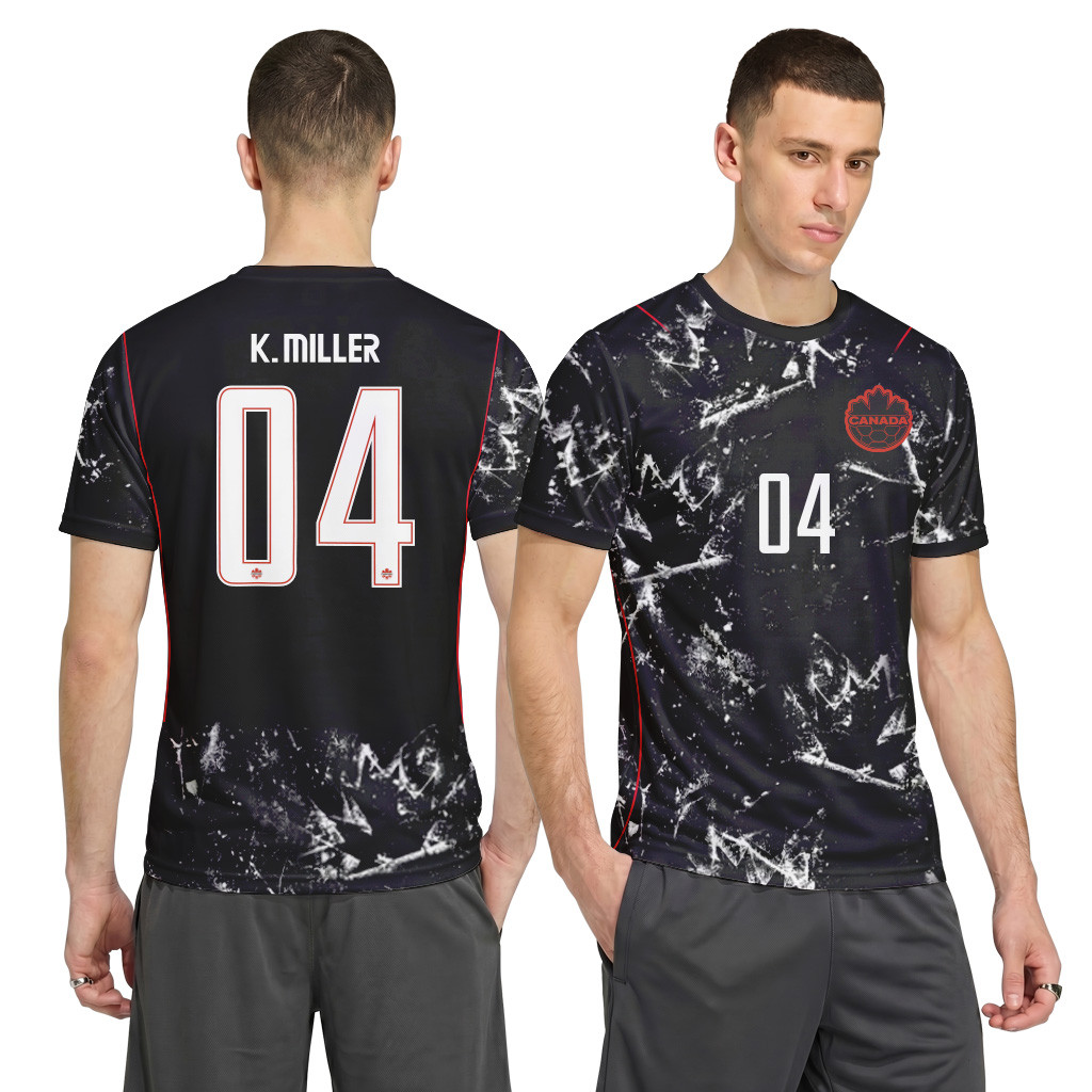K. Miller 4 2026 World Cup Canada Away AOP T-Shirt K. Miller 4 2026 World Cup Canada Away AOP T-Shirt