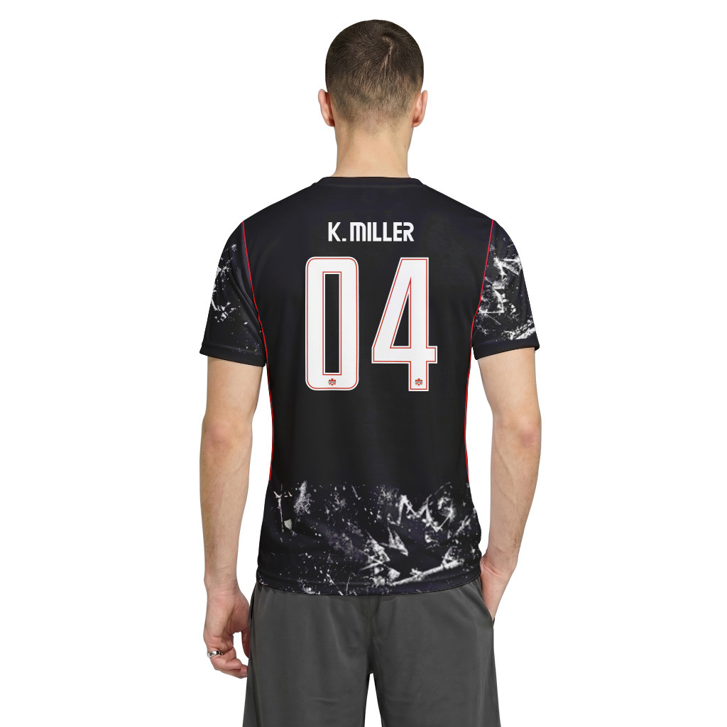 K. Miller 4 2026 World Cup Canada Away AOP T-Shirt K. Miller 4 2026 World Cup Canada Away AOP T-Shirt