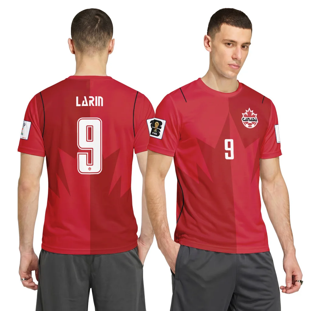 Larin 9 AOP T-Shirt Canada World Cup 2026 Home Larin 9 AOP T-Shirt Canada World Cup 2026 Home