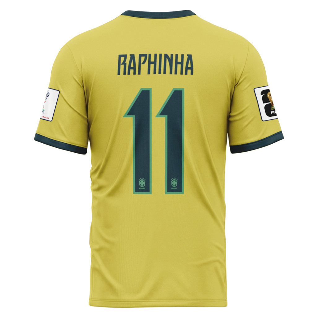Raphinha 11 2026 World Cup Brazil Home AOP T-Shirt Raphinha 11 2026 World Cup Brazil Home AOP T-Shirt