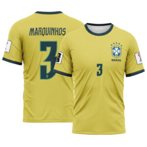 Marquinhos 3 2026 World Cup Brazil Home AOP T-Shirt