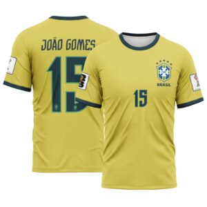 Jo?o Gomes 15 2026 World Cup Brazil Home AOP T-Shirt