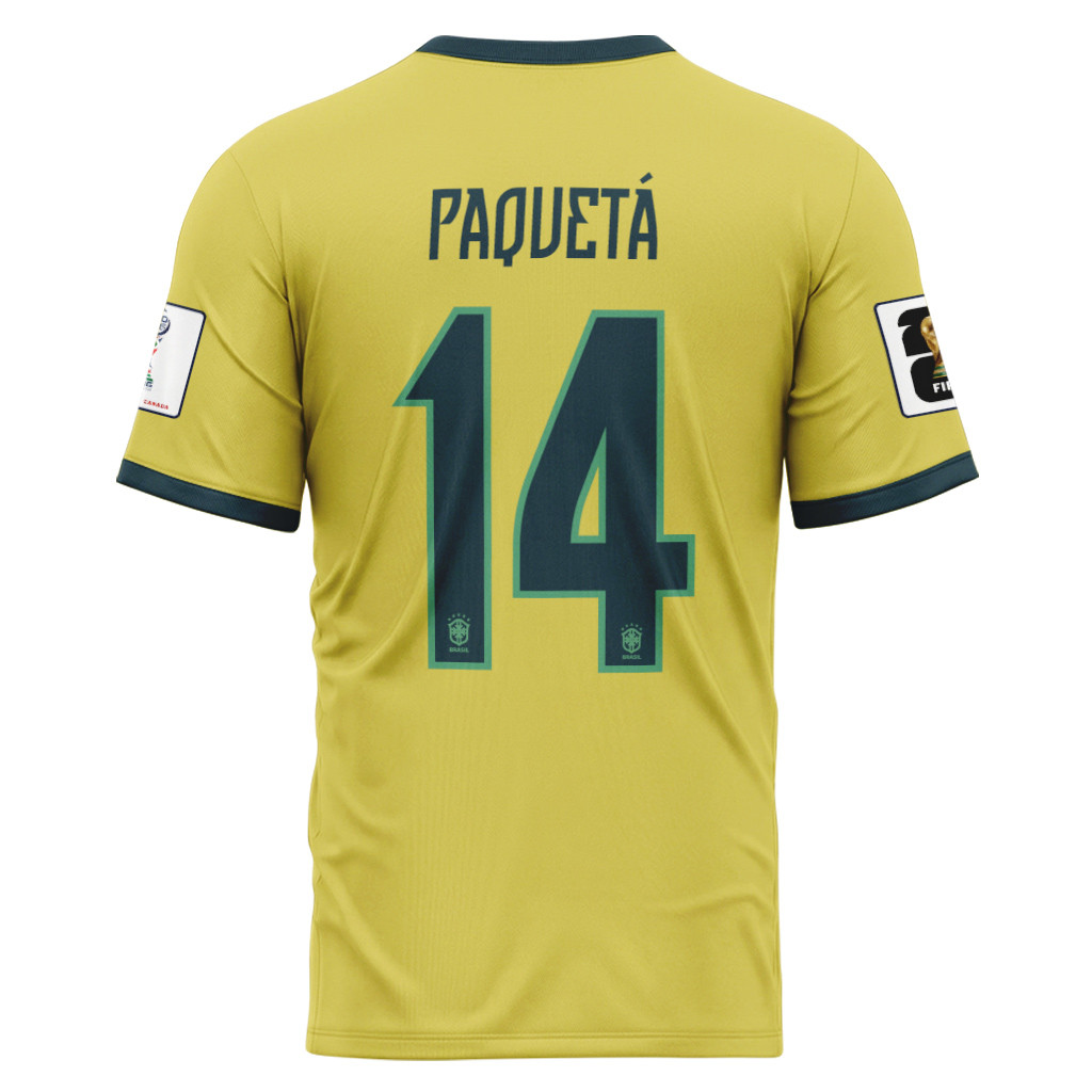 Paquet? 14 2026 World Cup Brazil Home AOP T-Shirt Paquet? 14 2026 World Cup Brazil Home AOP T-Shirt