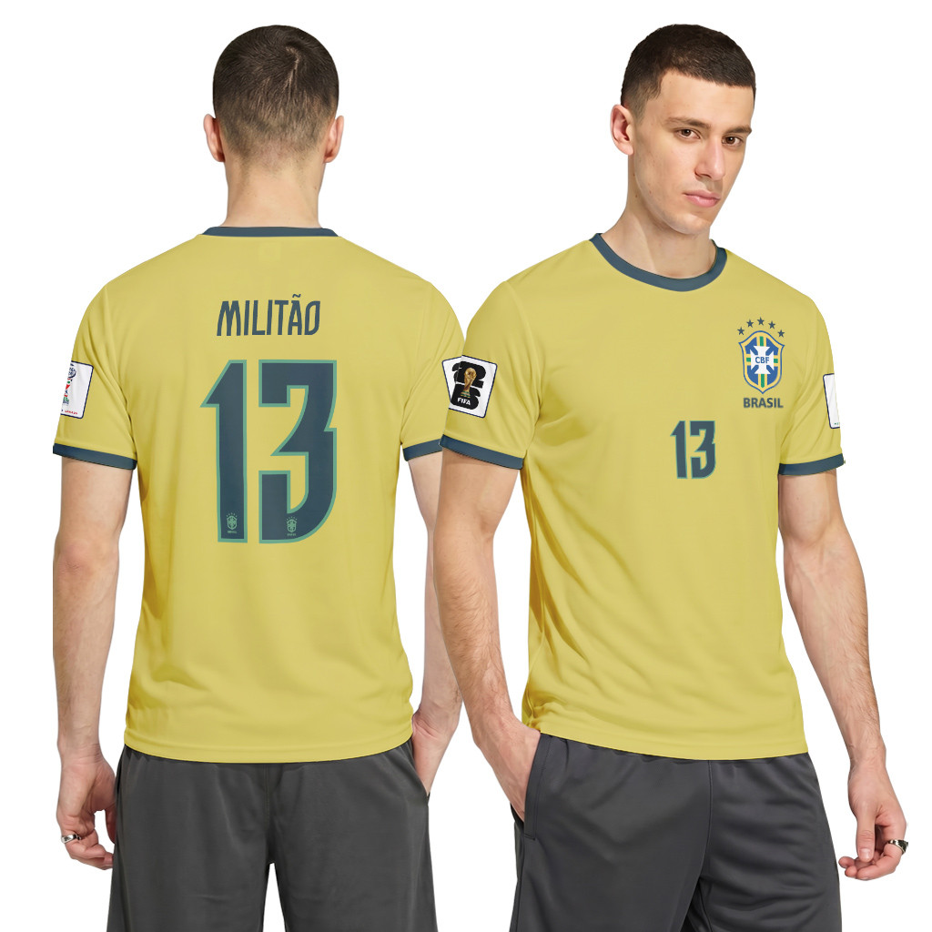 Milit?o 13 2026 World Cup Brazil Home AOP T-Shirt Milit?o 13 2026 World Cup Brazil Home AOP T-Shirt