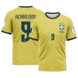 Richarlison 9 2026 World Cup Brazil Home AOP T-Shirt