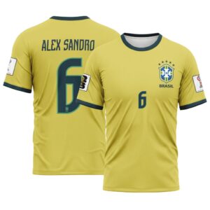Alex Sandro 6 2026 World Cup Brazil Home AOP T-Shirt