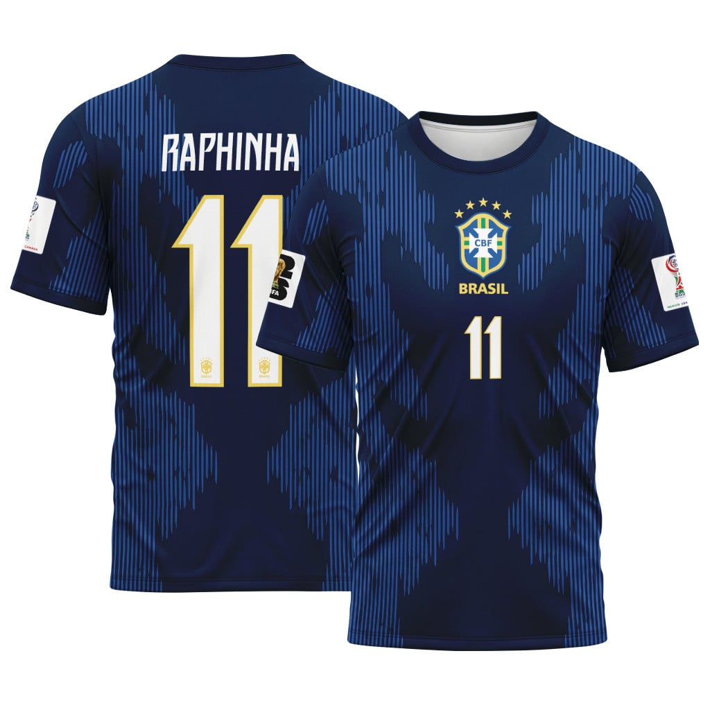 Raphinha 11 AOP T-Shirt 2026 World Cup Brazil Away Raphinha 11 AOP T-Shirt 2026 World Cup Brazil Away