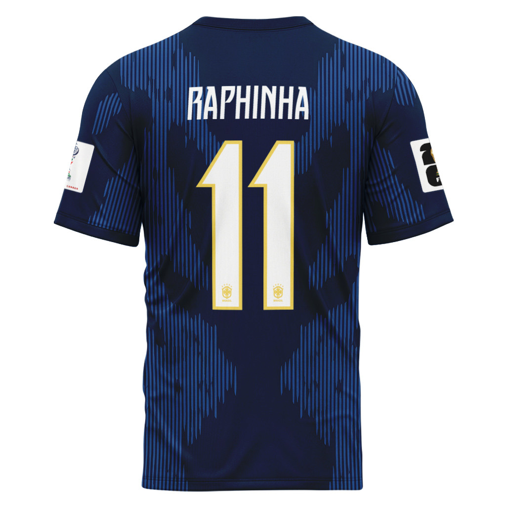 Raphinha 11 AOP T-Shirt 2026 World Cup Brazil Away Raphinha 11 AOP T-Shirt 2026 World Cup Brazil Away