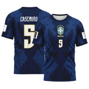 Casemiro 5  AOP T-Shirt 2026 World Cup Brazil Away