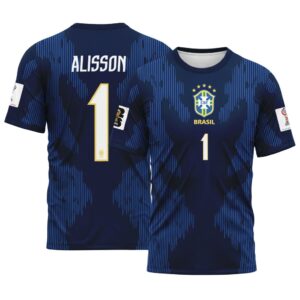 Alisson 1  AOP T-Shirt 2026 World Cup Brazil Away