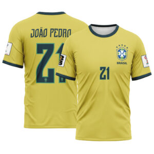 Jo?o Pedro 21 2026 World Cup Brazil Home AOP T-Shirt