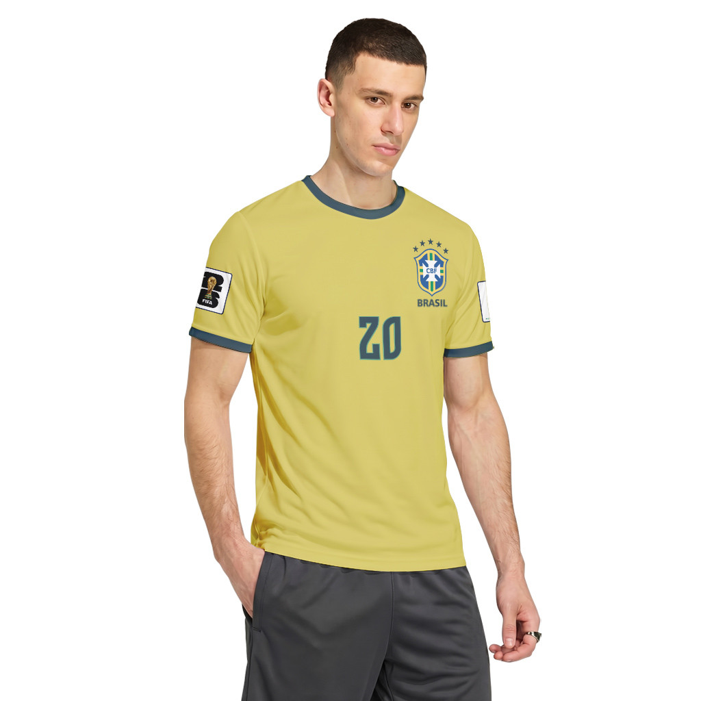 Cunha 20 2026 World Cup Brazil Home AOP T-Shirt Cunha 20 2026 World Cup Brazil Home AOP T-Shirt