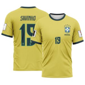 Savinho 19 2026 World Cup Brazil Home AOP T-Shirt
