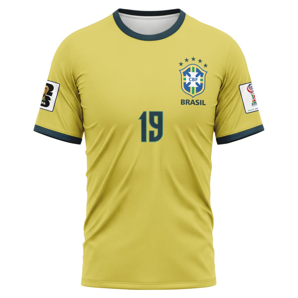 Savinho 19 2026 World Cup Brazil Home AOP T-Shirt Savinho 19 2026 World Cup Brazil Home AOP T-Shirt