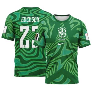 Ederson 23 Brazil 2026 World Cup Home Goalkeeper AOP T-Shirt