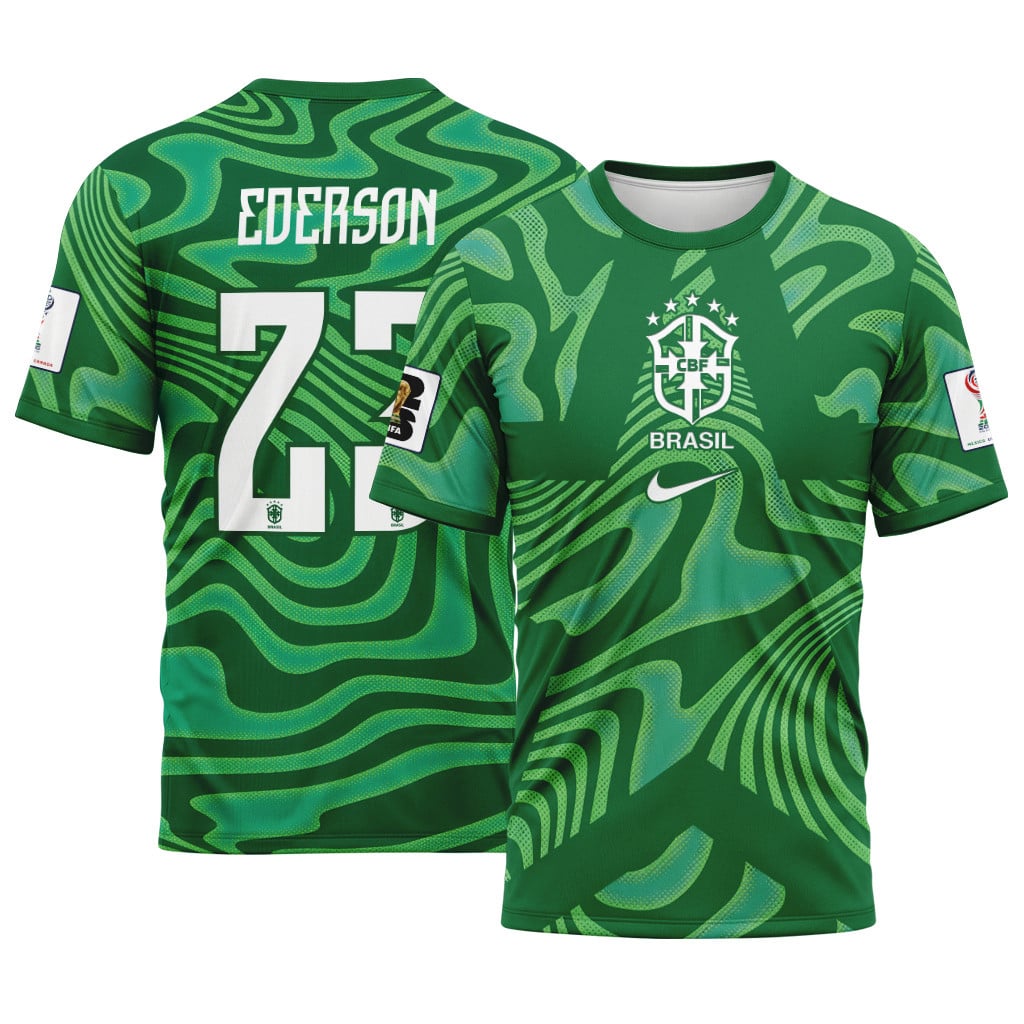 Ederson 23 Brazil 2026 World Cup Home Goalkeeper AOP T-Shirt Ederson 23 Brazil 2026 World Cup Home Goalkeeper AOP T-Shirt