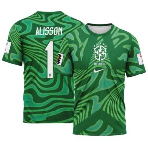 Alisson 1 Brazil 2026 World Cup Home Goalkeeper AOP T-Shirt