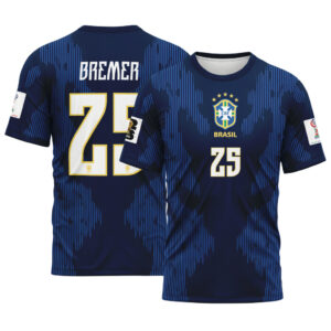 Bremer 25  AOP T-Shirt 2026 World Cup Brazil Away