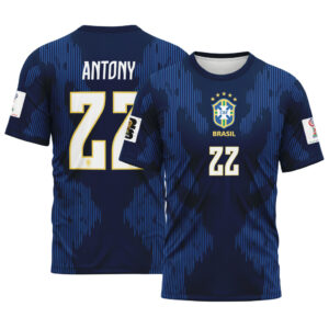 Antony 22  AOP T-Shirt 2026 World Cup Brazil Away
