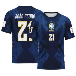 Jo?o Pedro 21  AOP T-Shirt 2026 World Cup Brazil Away