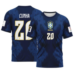 Cunha 20  AOP T-Shirt 2026 World Cup Brazil Away