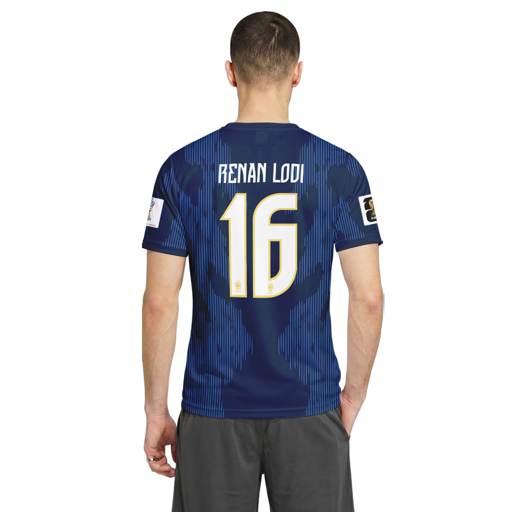 Renan Lodi 16 AOP T-Shirt 2026 World Cup Brazil Away Renan Lodi 16 AOP T-Shirt 2026 World Cup Brazil Away