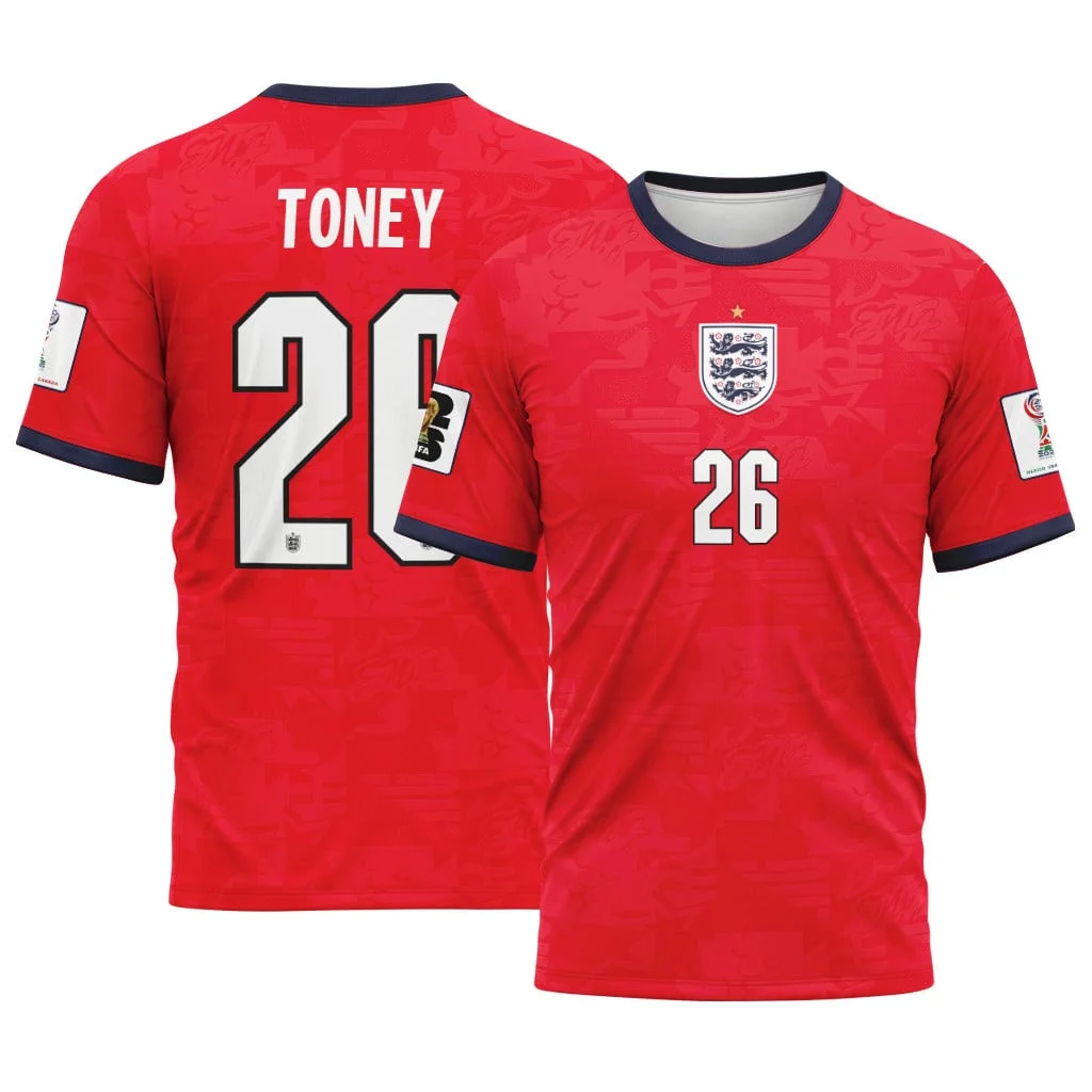 Toney 26 Away AOP T-Shirt 2026 World Cup England Toney 26 Away AOP T-Shirt 2026 World Cup England