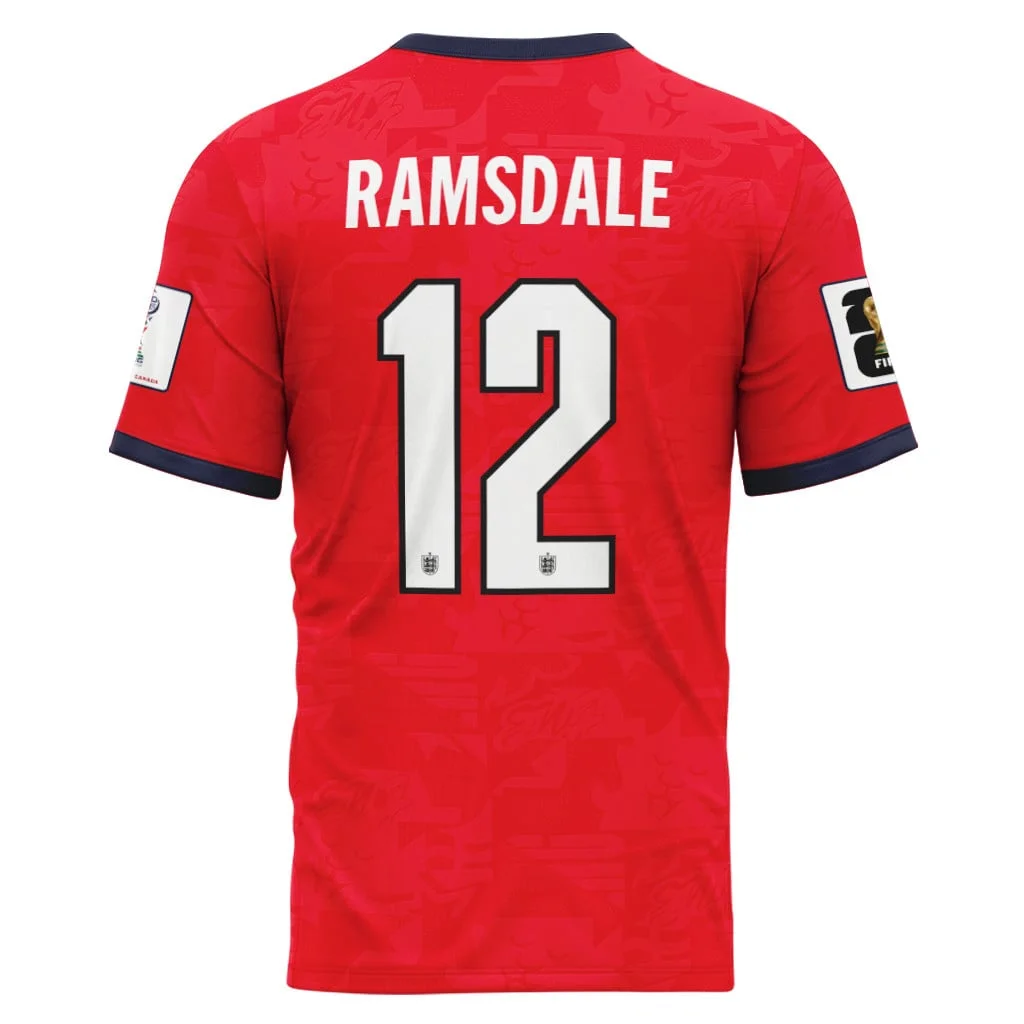 Ramsdale 12 Away AOP T-Shirt 2026 World Cup England Ramsdale 12 Away AOP T-Shirt 2026 World Cup England