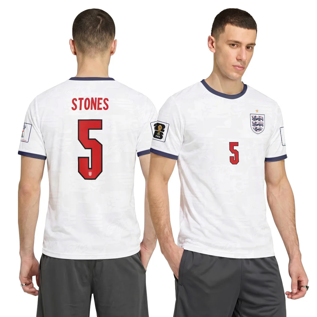 Stones 5 Home AOP T-Shirt 2026 World Cup England Stones 5 Home AOP T-Shirt 2026 World Cup England